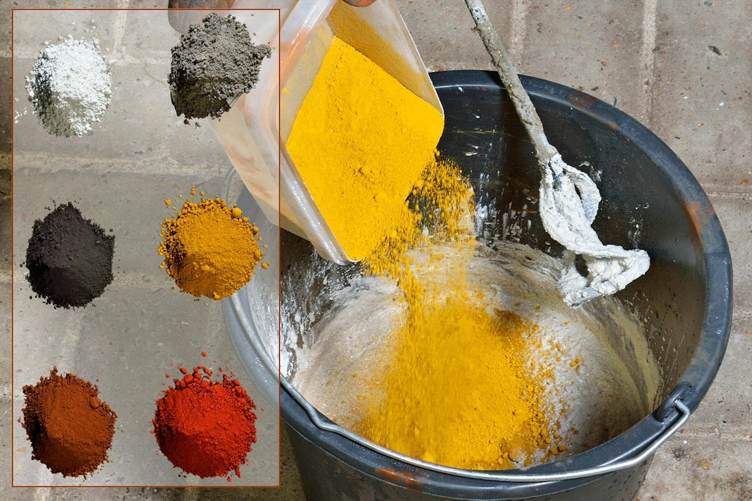 Slik støper du med farget betong